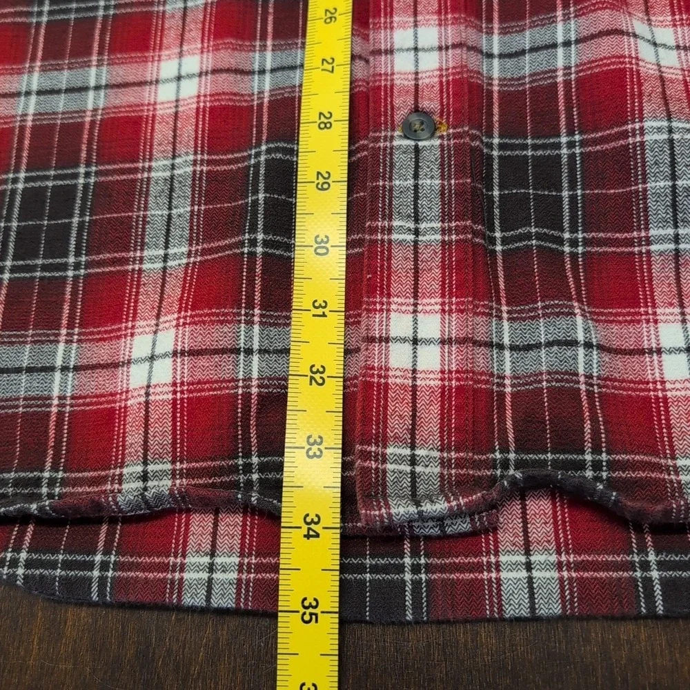 Carhartt‎ Hubbard Plaid Button Up Shirt Men's XL TALL Long Sleeve Red Brown